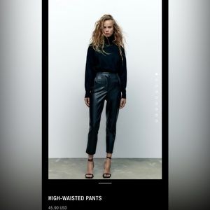 Zara Leather High-Waisted Pants